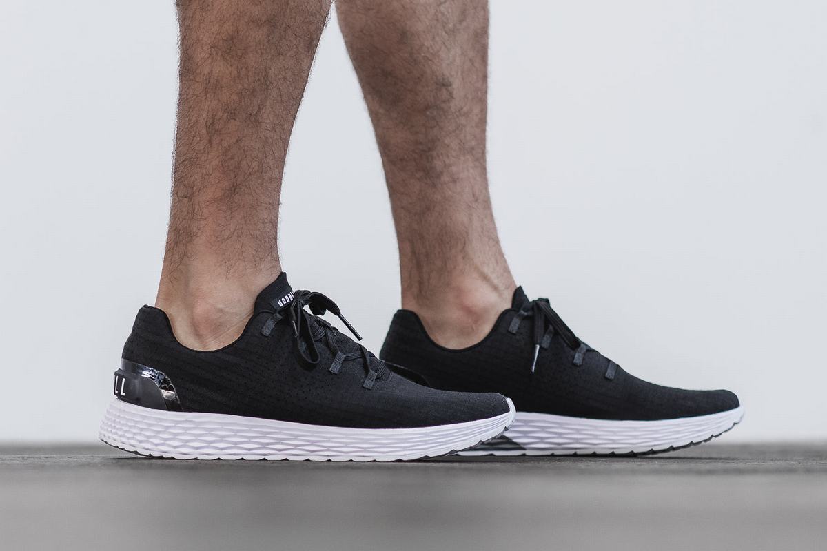 Nobull Ripstop Runner Men's Running Shoes Black White | Australia (YW9168)